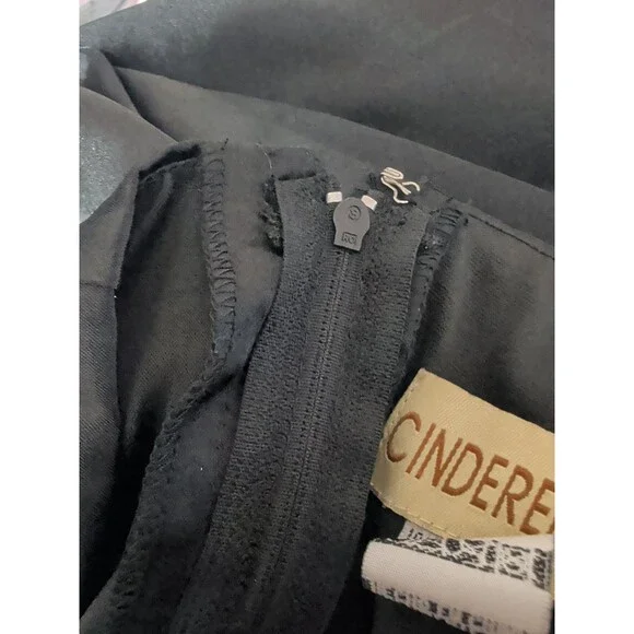 Women's Size Small Black Satin Halter Neck Formal Dress Evening Gown - Picture 11 of 12